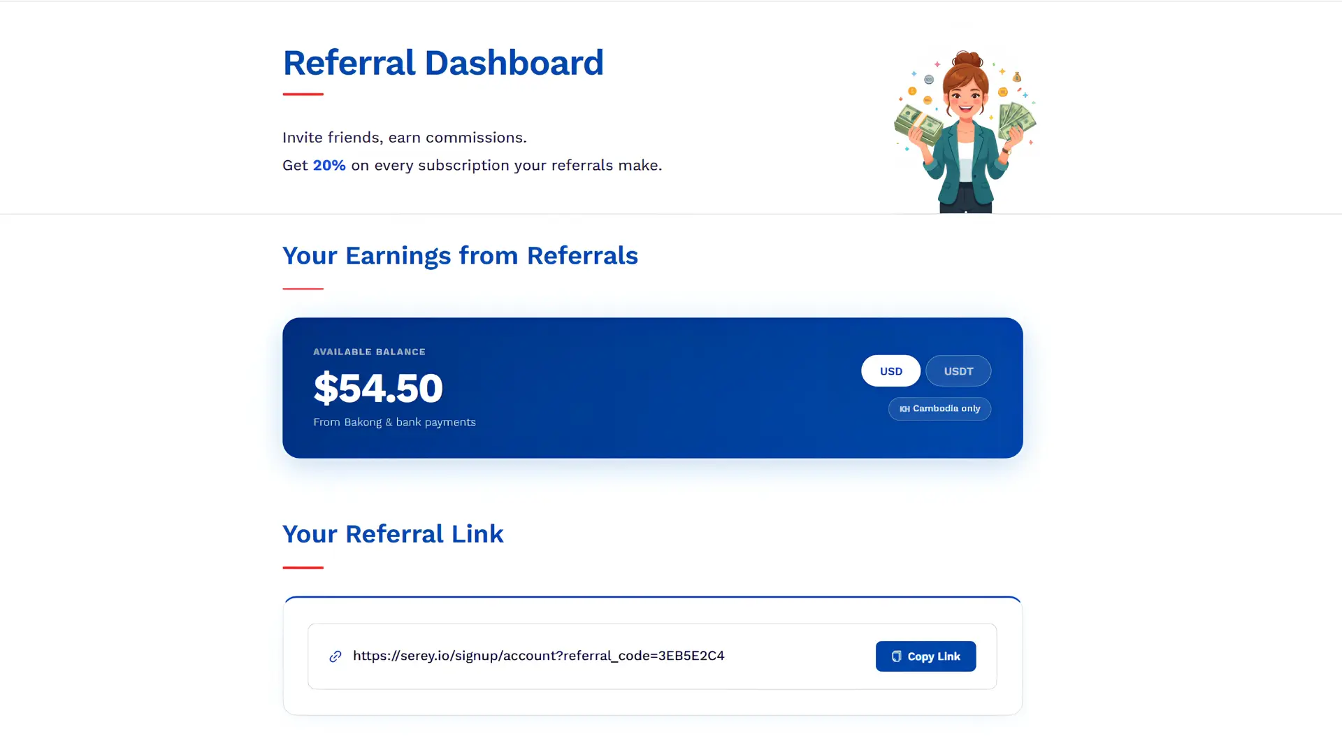 Referral Dashboard preview